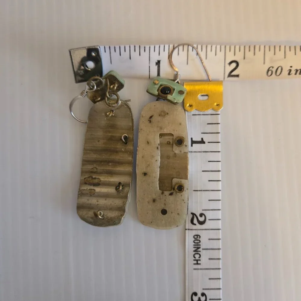 Bundle of four sets artisan earrings in earthy‎ tones
